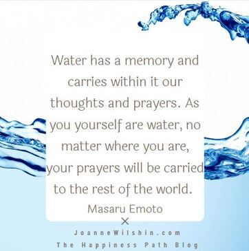 Thoughts affect water, and therefore just about everything. When you change your past, you change your future. Joanne Wilshin. The Happiness Path.